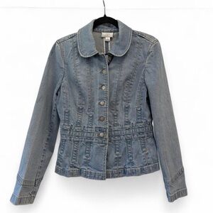 LOFT Denim Jacket Size 6 Light Wash Fitted Jean Jacket Women’s